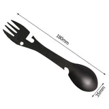 Outdoor Survival Tools 5 in 1 Camping Multi-functional EDC Kit Practical Fork Knife Spoon Bottle/Can Opener