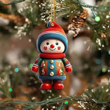 2D Acrylic Cartoon Fawn Christmas Tree Pendant Christmas Cartoon Cute Christmas Hat Fawn Ceramic Decorations