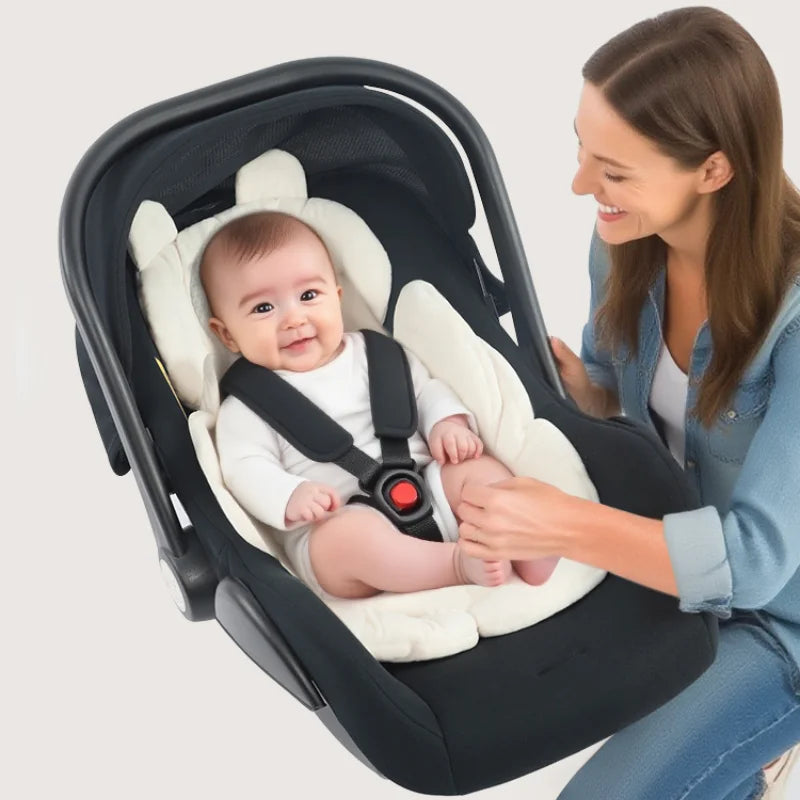 Newborn Bassinet Protector, Baby Stroller Seat Cushion, Car Seat Insert, Thick Soft Washable, Baby Travel Anti-Bump Pad