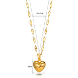 Stainless Steel Love Heart Necklace For Women 2023 New Trendy Lip Chain Simple Pendant Necklace Jewelry free shipping