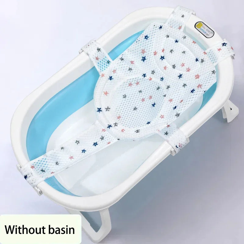 Baby Bath Tub Net Seat, Newborn Bath Seat, Adjustable Infant Bath Support Cushion