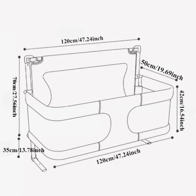 Baby Bedside Bassinet – Foldable Portable Baby Crib with Breathable Mesh Windows