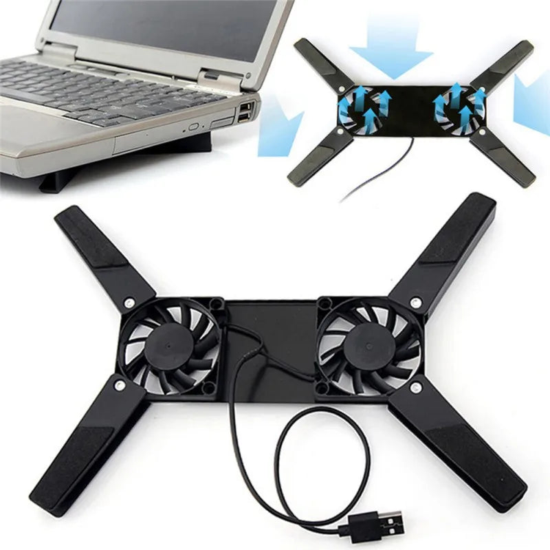 New Laptop Cooling Pad Laptop Cooler USB Powered Cooling Pad Bracket 2 Fans for Laptop Universal 7 15" 1 Laptop Stand