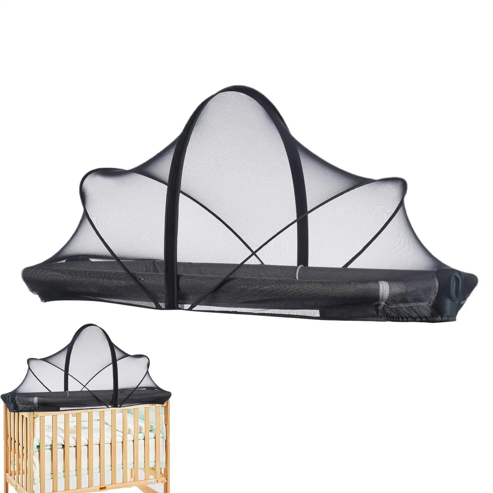Bassinet Netting Cover Bassinet Cover Breathable Foldable Mesh Zipper Baby Mosquito Net Encrypted Bug Net Crib Protectors