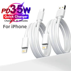 PD 35W USB Cable For iPhone 14 13 12 11 Pro Max 7 8 14 Plus XS XR Fast Charging USB C Cable Charger Date Wire Accessories