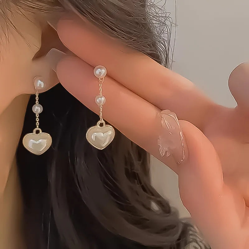 New Simple Stars Tassel Earrings for Women Korean Charm Delicate Shiny Rhinestone Drop Earring 2023 Fashion Wedding Gift Jewelry