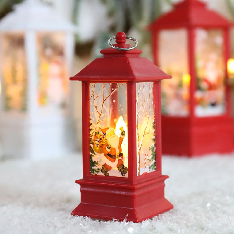 New Christmas Wind Lamp Candle Table Lamp Small Night Lamp Elderly Snowman Christmas Decoration Small Night Lamp Desktop Decorat