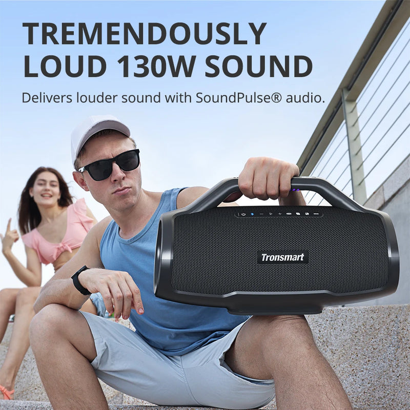 Tronsmart Bang Max Bluetooth Speaker 130W Speaker with 3 Way Sound System, Sync Up 100+ Speakers, APP Control, Guitar/Mic Input