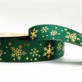 5yards 1inch 25mm Christmas Ribbon Printed Christmas Polyester Ribbon For Handmade Design Christmas Decoration DIY Gift Packing