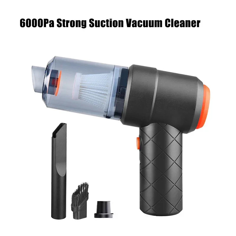 Wireless Portable Vacuum 2000mAh Car Vacuum USB Charging Deep Cleaning Handheld 6000pa Suction for Home Car Pet Hair and Office