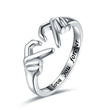 Romantic Heart Hand Hug Ring for Women Men I Love You Forever Couple Adjustable Finger Ring Wedding Party Dating Jewelry Gifts