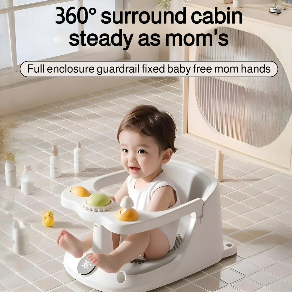 Baby Bath Seat for Babies 6 Months & Up – Non-Slip Infant Bathtub Seat with Rinse Cup