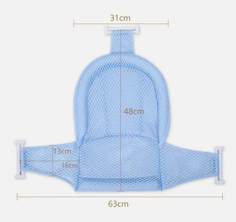 Baby Bath Tub Net Seat, Newborn Bath Seat, Adjustable Infant Bath Support Cushion