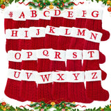 Christmas Socks Knitting Snowflake Letter Stocking Christmas Decoration For Home 2024 Xmas Tree Ornament Gift Navidad Natal 2024