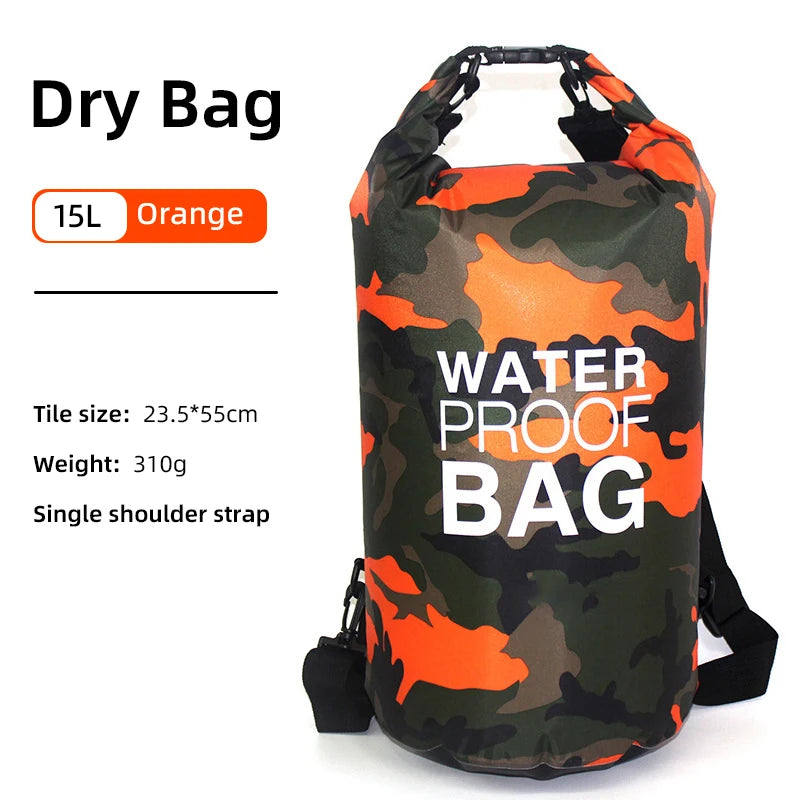 30L 15L Waterproof Dry Bags With Wet Separation Pocket Backpack For Kayaking Boating Swimming Outdoor Sports Bag XAZ9