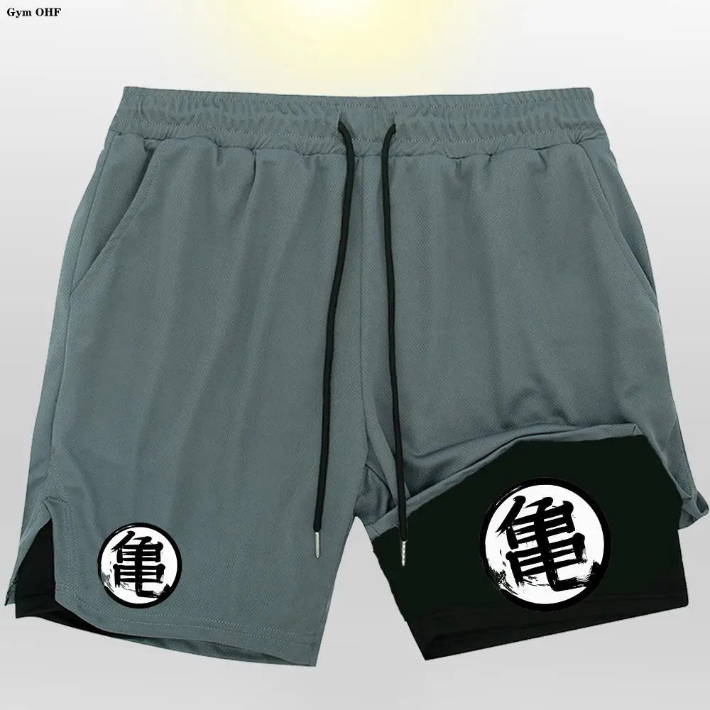 Z Goku Anime Sweatpants Shorts Men Gym Running Shorts Men Quick Dry Sport Outdoor Training Summer 2 In 1 Men Short Pants