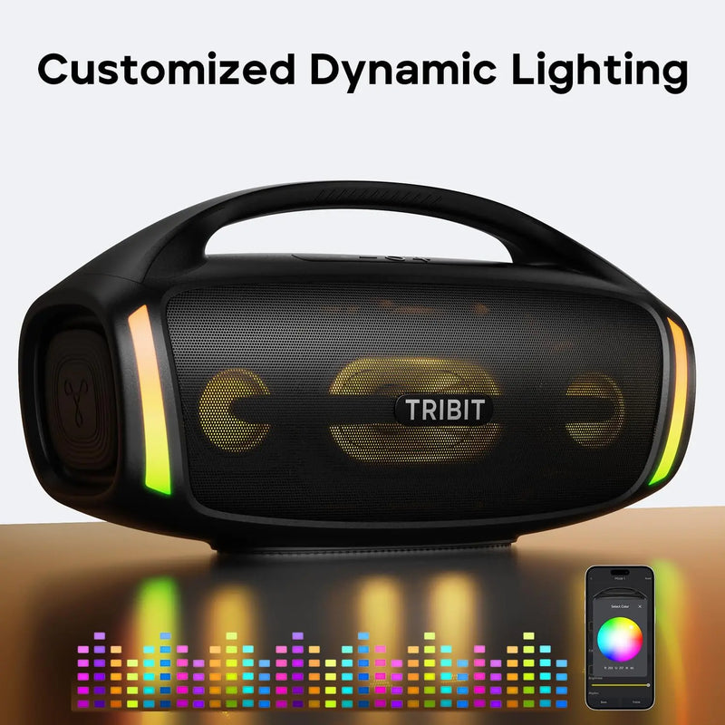 TRIBIT StormBox Blast 2 Bluetooth Speaker, 200W Power With Subwoofer Outdoor IP67 Party Speaker, 30H Playtime, LED, Mic Input