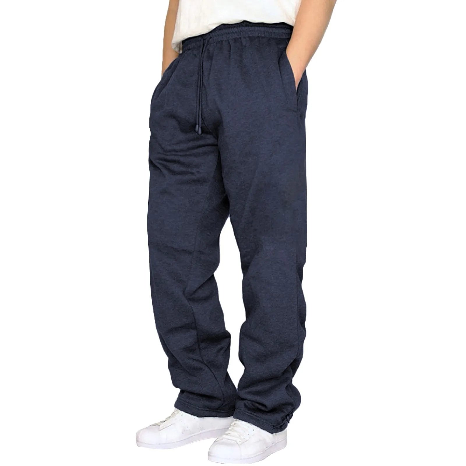 Men's Black Sweatpants Elastic High Waist Drawstring Baggy Casual Trousers Jogger Running Trousers Pantalones Hombre Plus Size