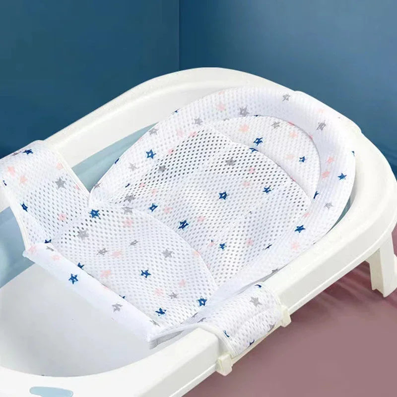 Baby Bath Tub Net Seat, Newborn Bath Seat, Adjustable Infant Bath Support Cushion