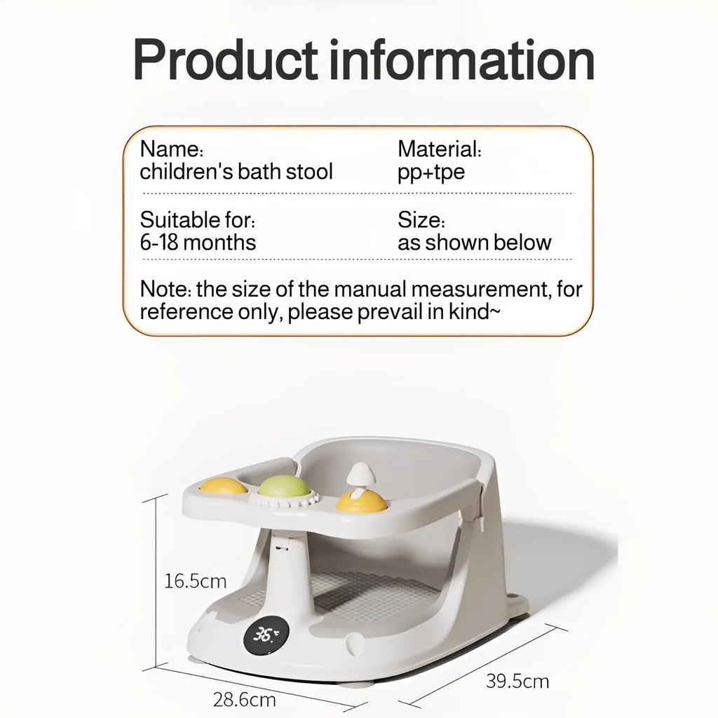 Baby Bath Seat for Babies 6 Months & Up – Non-Slip Infant Bathtub Seat with Rinse Cup