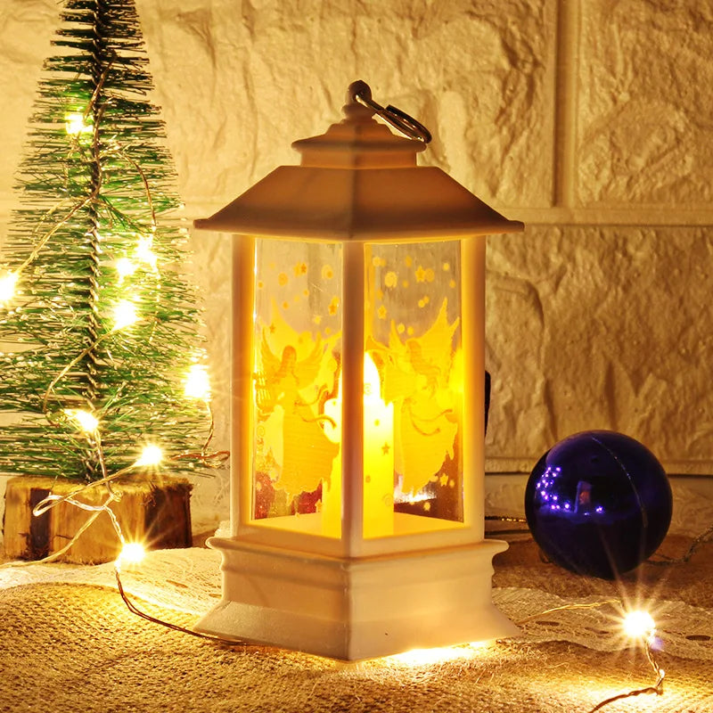 New Christmas Wind Lamp Candle Table Lamp Small Night Lamp Elderly Snowman Christmas Decoration Small Night Lamp Desktop Decorat