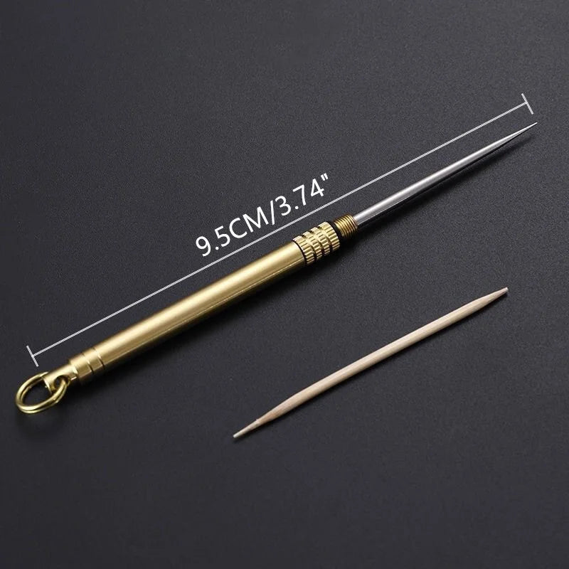 Titanium Outdoor EDC Portable Multi-Purpose Toothpick Bottle Fruit Fork Camping Tool Toothpick Tube Is More Durable Than Floss