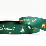 5yards 1inch 25mm Christmas Ribbon Printed Christmas Polyester Ribbon For Handmade Design Christmas Decoration DIY Gift Packing