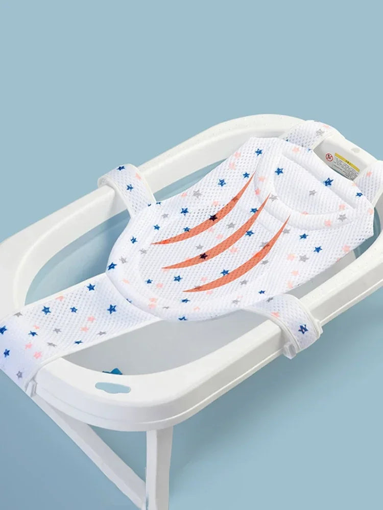 Baby Bath Tub Net Seat, Newborn Bath Seat, Adjustable Infant Bath Support Cushion