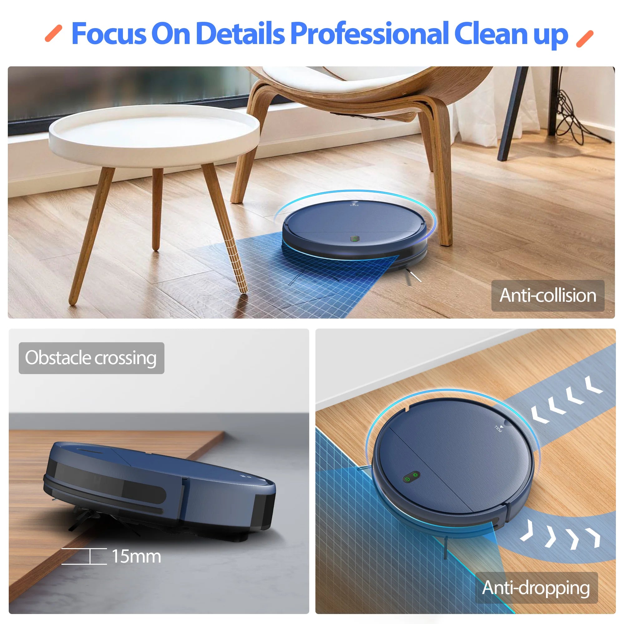 GOOVI BR151 Robot Vacuum Cleaner 4500Pa Strong Suction 2500mAh Battery 3in1 Mopping Sweeping Suction Smart Home Support Wifi