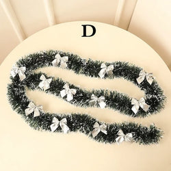 1PCS 2M Christmas Eve Decoration Bar Tops Ribbon Garland Christmas Tree Kitchen Ornaments Wedding Party Decoration Prop