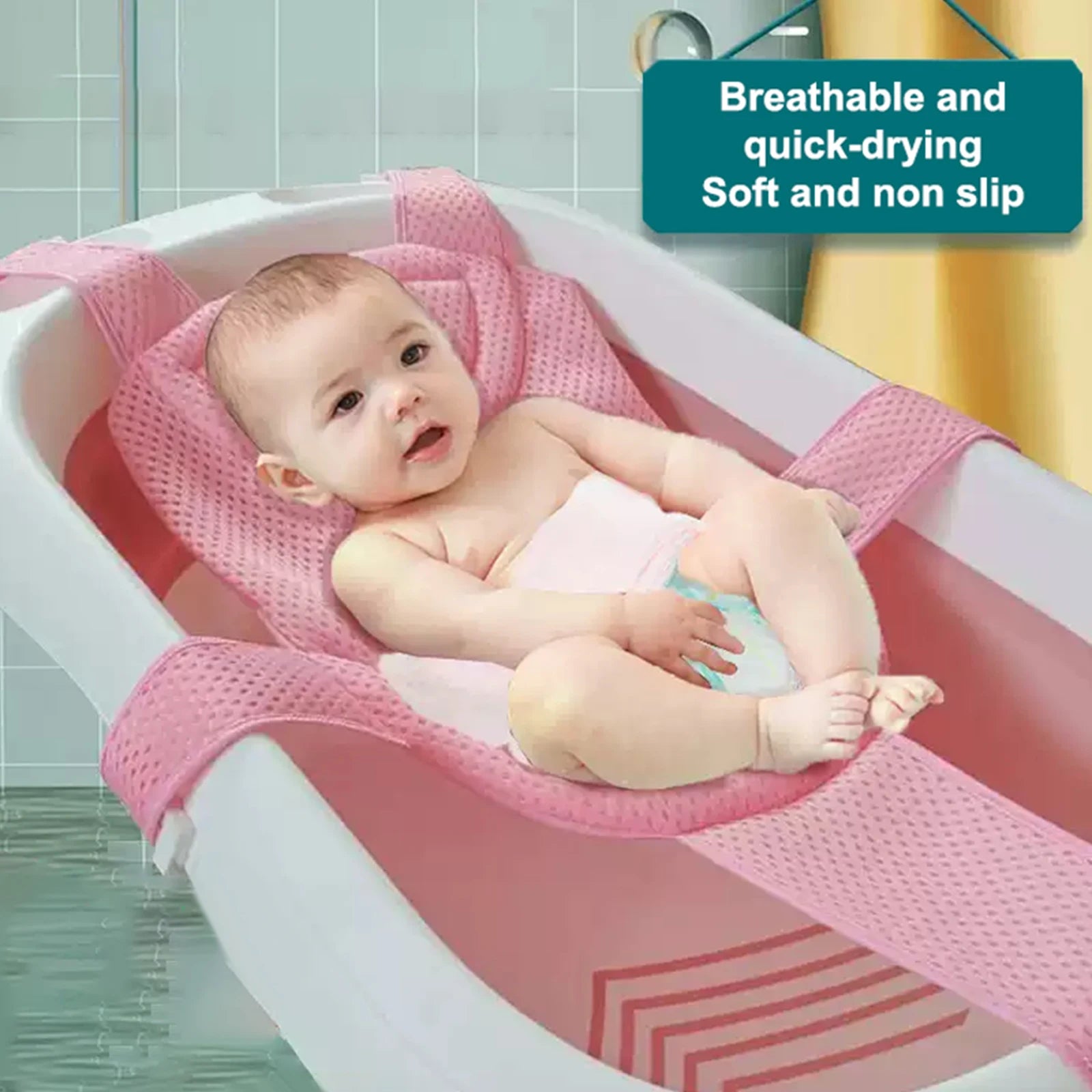 Baby Bath Net Support For Newborn Baby Bath Net Adjustable Anti Slip Bathtub Net Shower