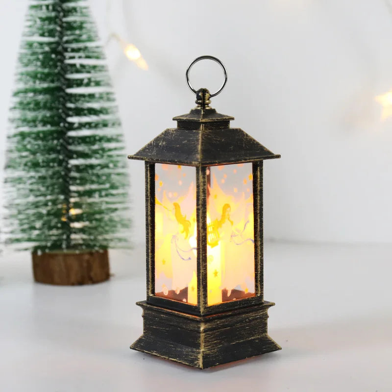 New Christmas Wind Lamp Candle Table Lamp Small Night Lamp Elderly Snowman Christmas Decoration Small Night Lamp Desktop Decorat
