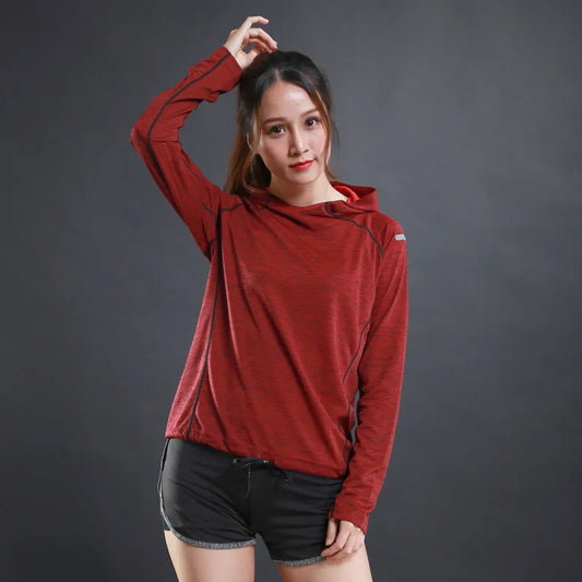 New Hoodie Running Jackets for Women 3 Color Fitness Sportswear Night Reflective Outdoor Jogging Lady Gym Sports Coat