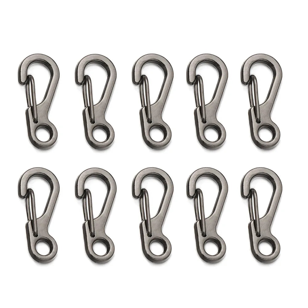 4/10Pcs Carabiner D-Ring Key Chain Spring Clips Mini Aluminium Alloy Hang Buckle Survival EDC Gear Outdoor Camping Keyring Tool
