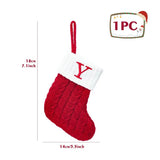 Christmas Socks Knitting Snowflake Letter Stocking Christmas Decoration For Home 2024 Xmas Tree Ornament Gift Navidad Natal 2024