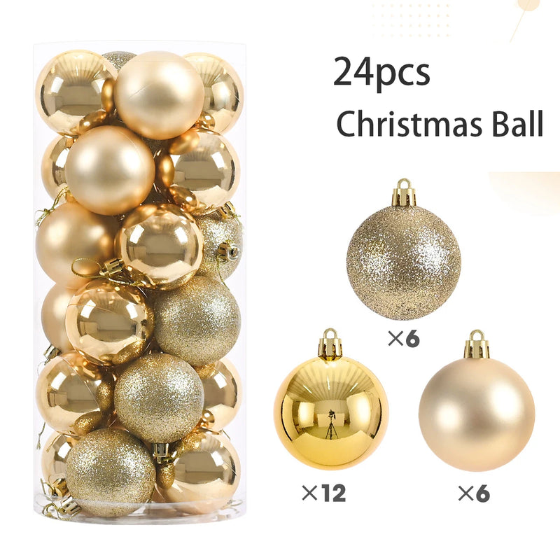 24pcs 3cm Christmas Balls Christmas Tree Ornaments Ball Xmas Hanging Tree Pendants Home Party Christmas Tree Decor New Year Gift