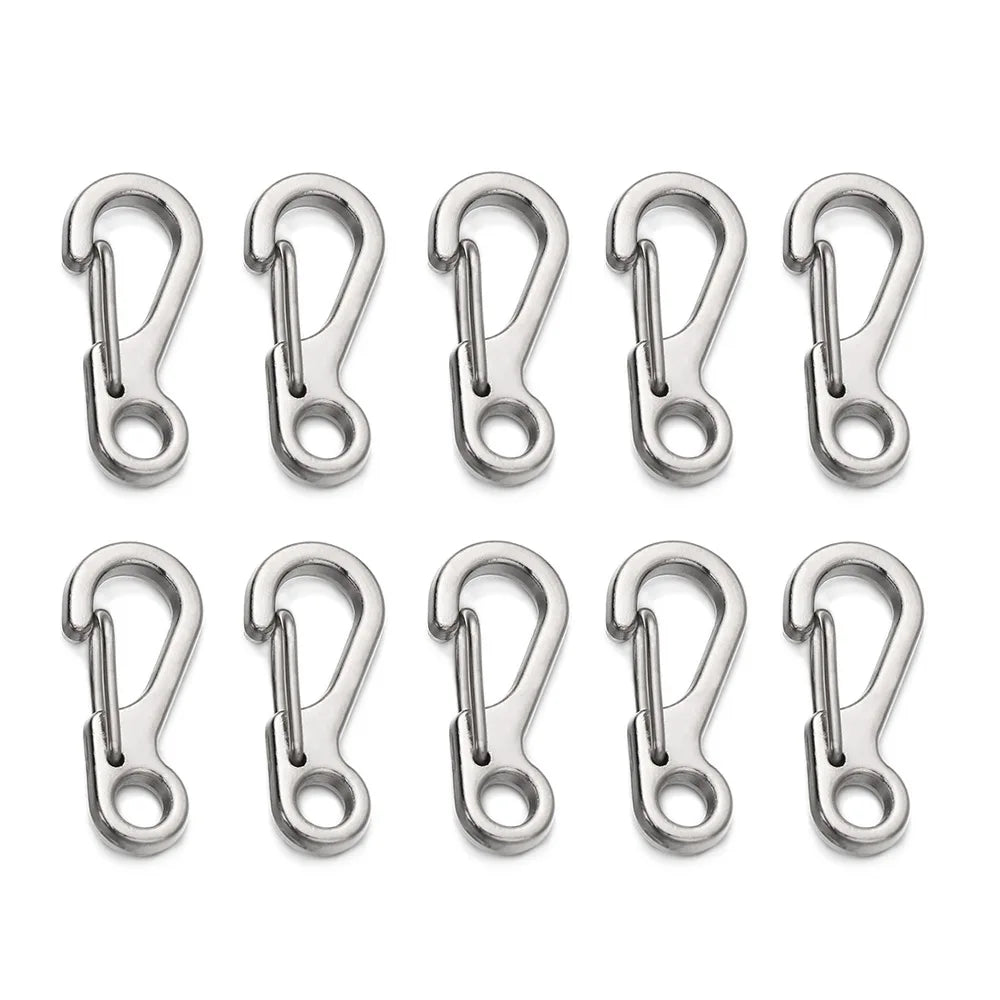 4/10Pcs Carabiner D-Ring Key Chain Spring Clips Mini Aluminium Alloy Hang Buckle Survival EDC Gear Outdoor Camping Keyring Tool