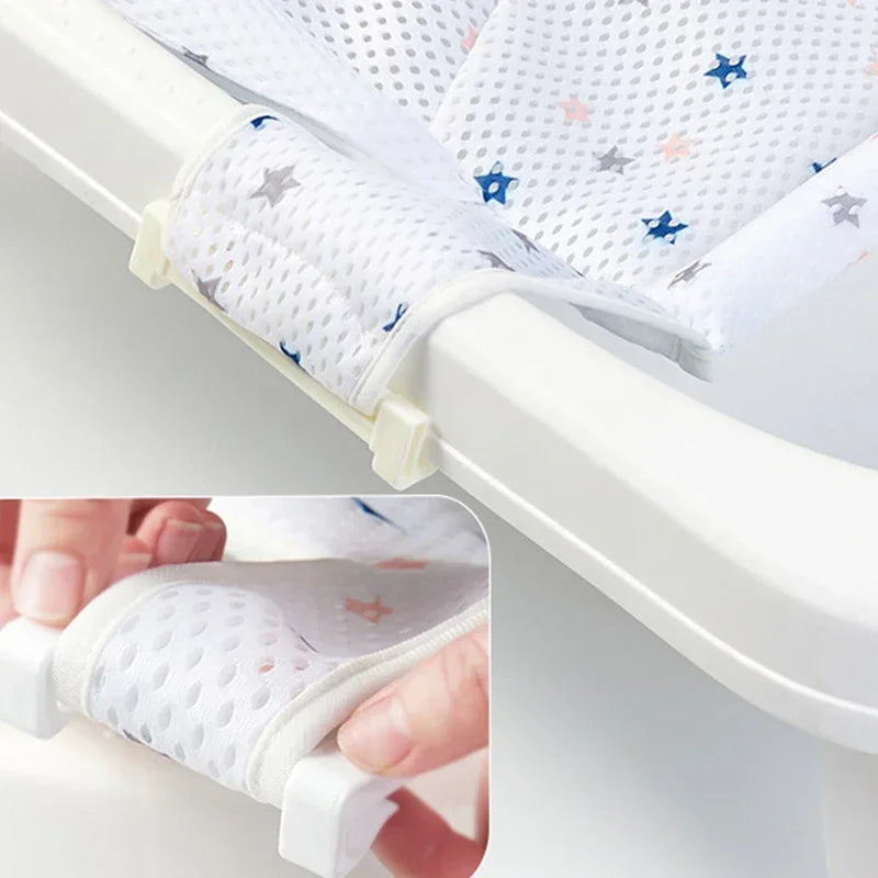 Baby Bath Tub Net Seat, Newborn Bath Seat, Adjustable Infant Bath Support Cushion