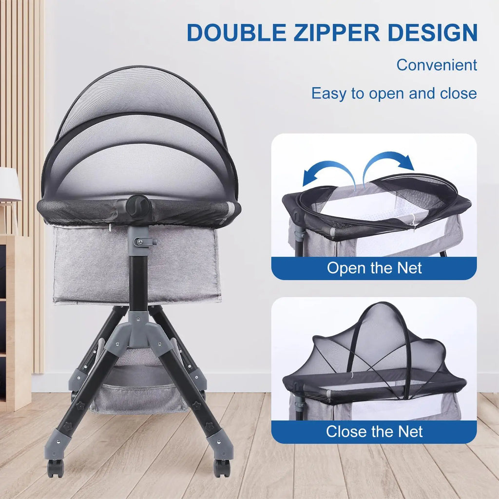Bassinet Mosquito Net – Breathable Mesh Baby Crib Bug Net Cover with Zipper