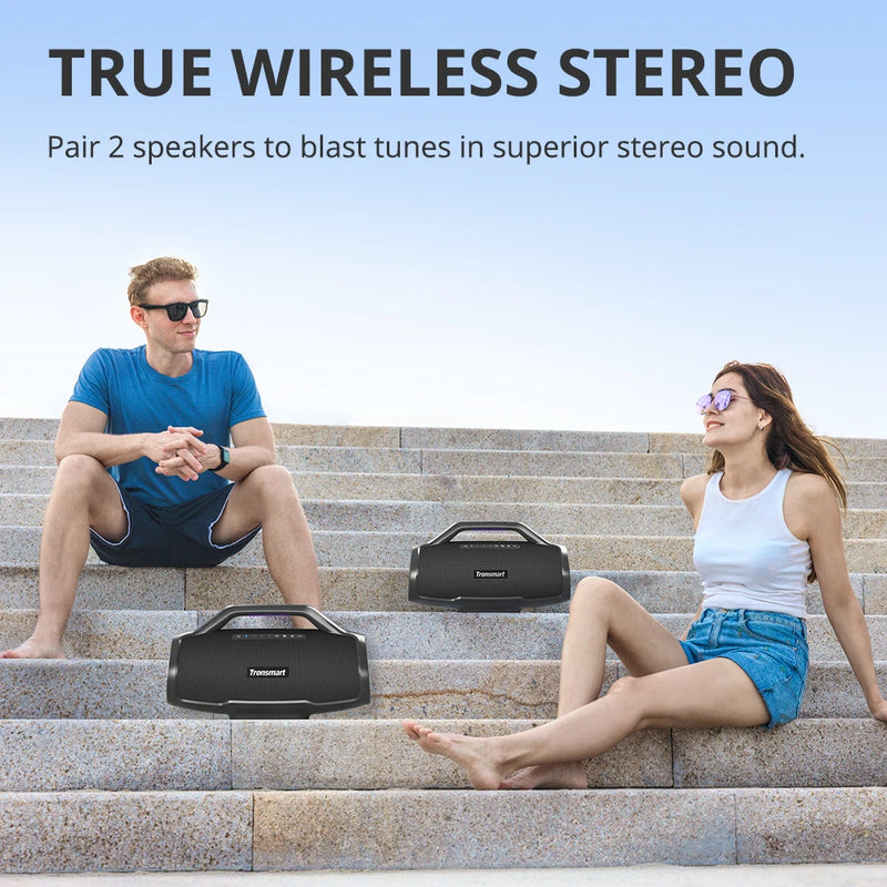 Tronsmart Bang Max Bluetooth Speaker 130W Speaker with 3 Way Sound System, Sync Up 100+ Speakers, APP Control, Guitar/Mic Input