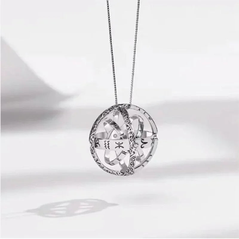 Metamorphic Astronomical Ball Ring for Men and Women Reversed Metamorphic Cosmic Ball Ring Retro Style Couple Necklace Jewelry