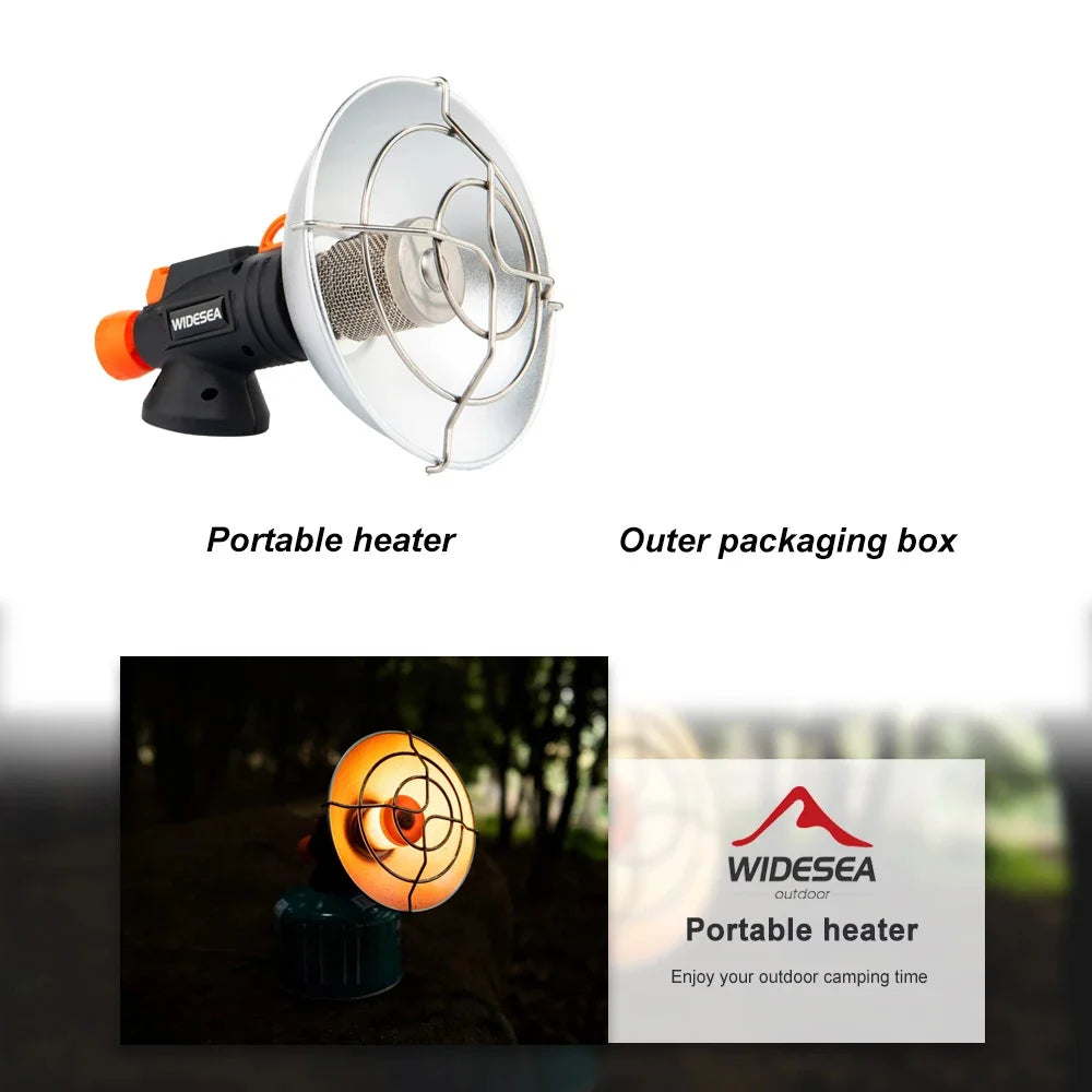 Widesea Camping Heater Portable Stainless Steel Fireplace for Winter Outdoor Stove Hiking Gas Burner Heating Survival Equipment