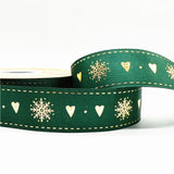 5yards 1inch 25mm Christmas Ribbon Printed Christmas Polyester Ribbon For Handmade Design Christmas Decoration DIY Gift Packing