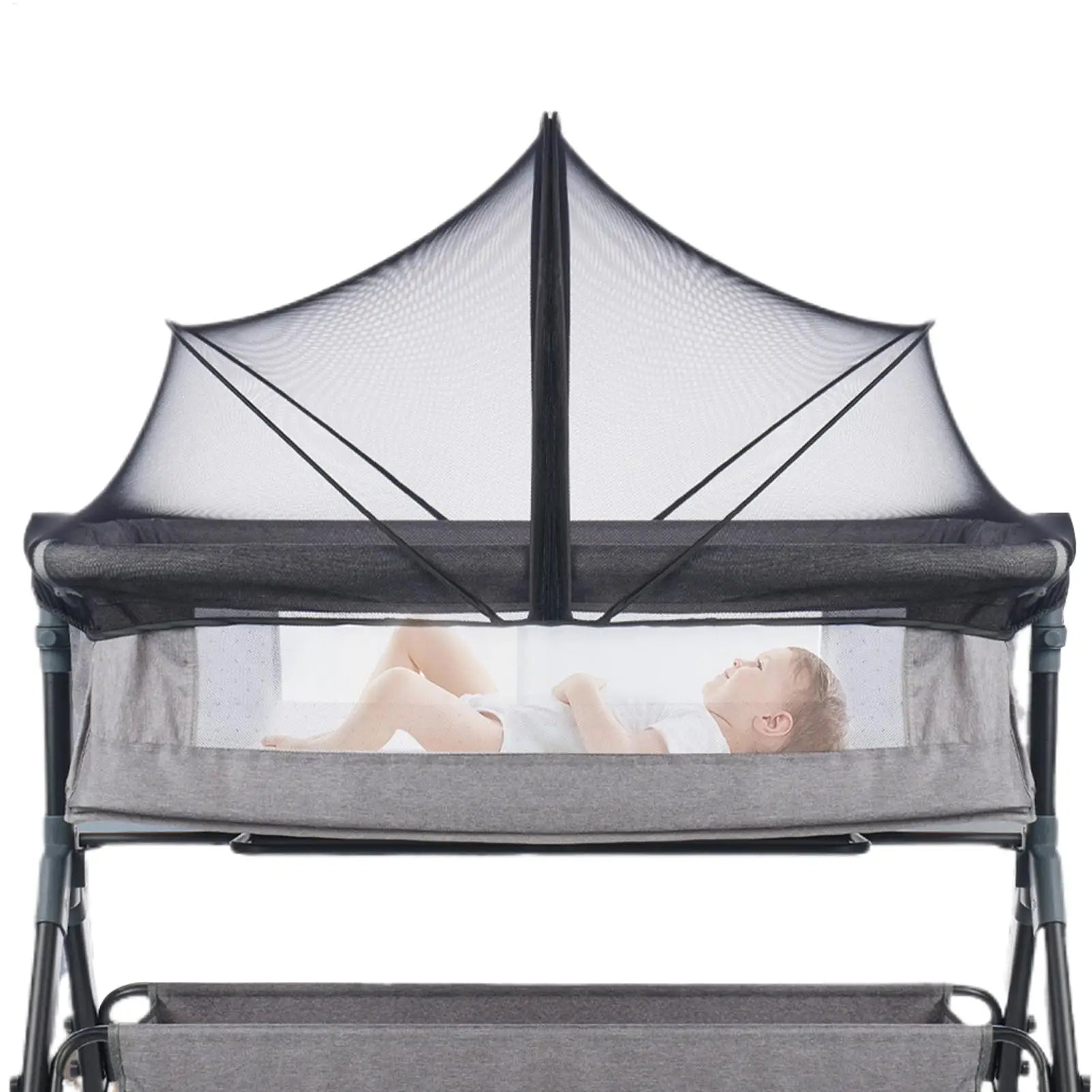 Bassinet Netting Cover Bassinet Cover Breathable Foldable Mesh Zipper Baby Mosquito Net Encrypted Bug Net Crib Protectors