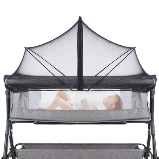 Bassinet Netting Cover Bassinet Cover Breathable Foldable Mesh Zipper Baby Mosquito Net Encrypted Bug Net Crib Protectors