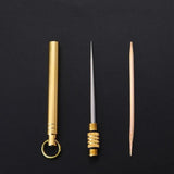 Titanium Outdoor EDC Portable Multi-Purpose Toothpick Bottle Fruit Fork Camping Tool Toothpick Tube Is More Durable Than Floss