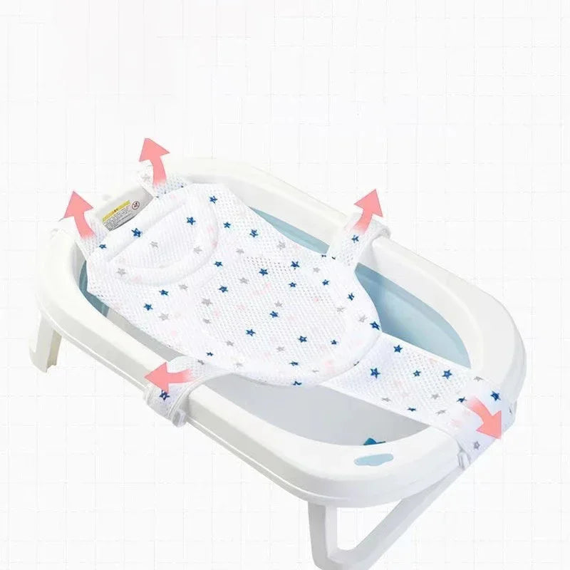 Baby Bath Tub Net Seat, Newborn Bath Seat, Adjustable Infant Bath Support Cushion