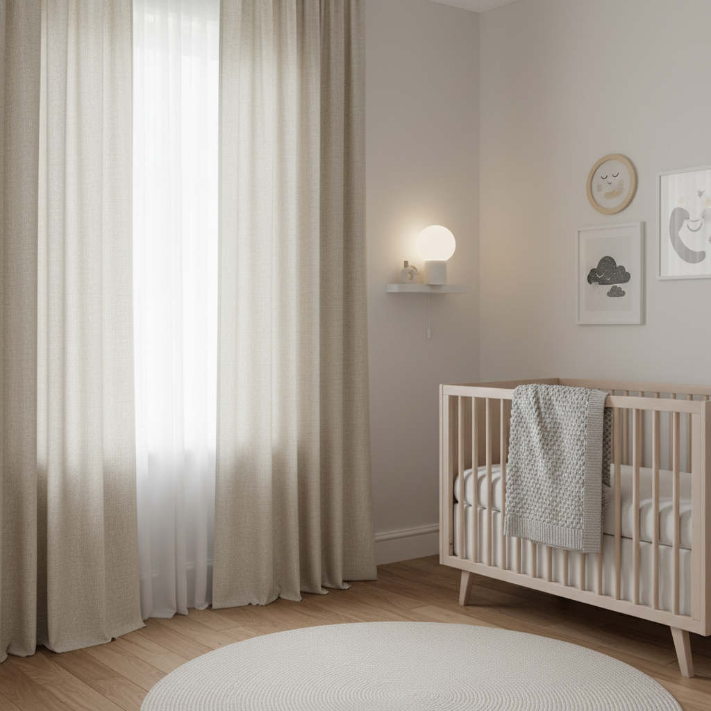 Cloud Dream Nursery Blackout Curtains